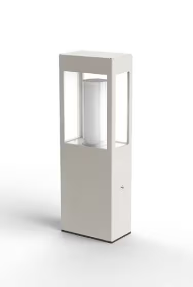 Brick Small Clear Glass Bollard with Removable Bulb Cover