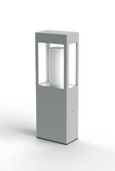 Brick Small Clear Glass Bollard with Removable Bulb Cover