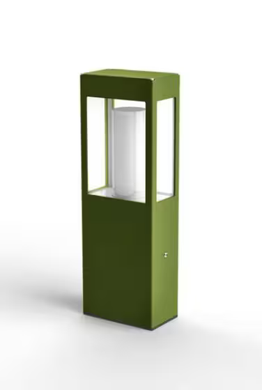 Brick Small Clear Glass Bollard with Removable Bulb Cover