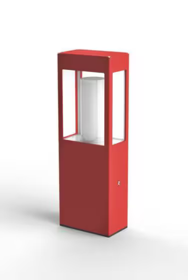 Brick Small Clear Glass Bollard with Removable Bulb Cover