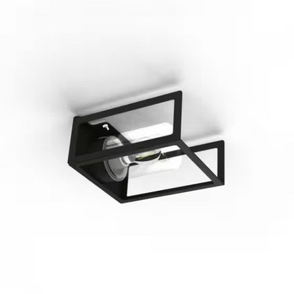 Hugy Clear Glass Decorative Multi-Position Light with Cut-Out and bent Aluminium Body