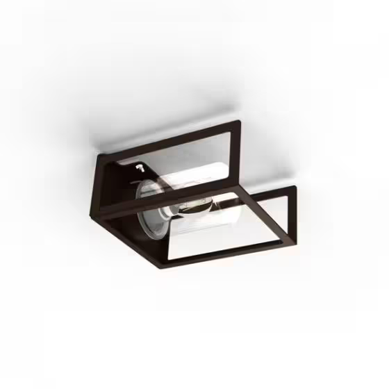 Hugy Clear Glass Decorative Multi-Position Light with Cut-Out and bent Aluminium Body