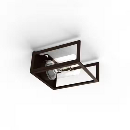 Hugy Clear Glass Decorative Multi-Position Light with Cut-Out and bent Aluminium Body