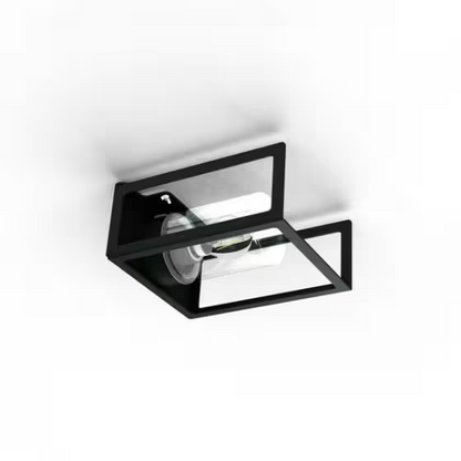 Hugy Clear Glass Decorative Multi-Position Light with Cut-Out and bent Aluminium Body