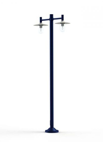 Montana Model 4 Double Arm Clear Glass & White Shade Lamp Post