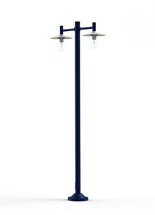 Montana Model 4 Double Arm Clear Glass & White Shade Lamp Post