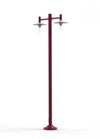 Montana Model 4 Double Arm Clear Glass & White Shade Lamp Post