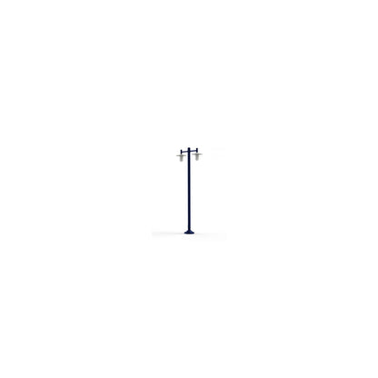 Montana Model 4 Double Arm Opal Glass & Copper Shade Lamp Post with Cast Aluminium Pole