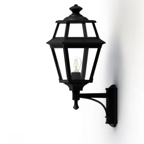 Place Des Vosges 2 Clear Glass Upwards Wall Bracket with Four-Sided Lantern