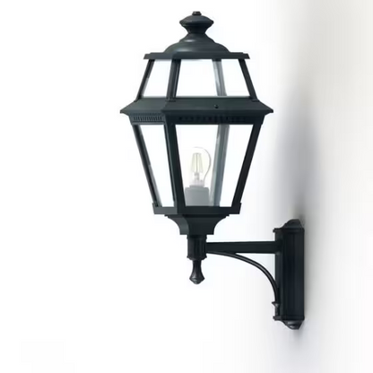Place Des Vosges 2 Clear Glass Upwards Wall Bracket with Four-Sided Lantern
