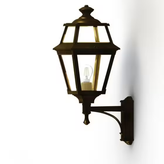 Place Des Vosges 2 Clear Glass Upwards Wall Bracket with Four-Sided Lantern