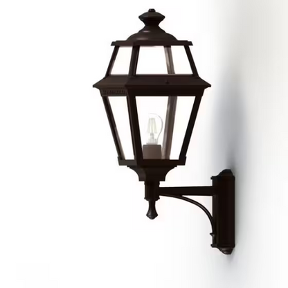 Place Des Vosges 2 Clear Glass Upwards Wall Bracket with Four-Sided Lantern