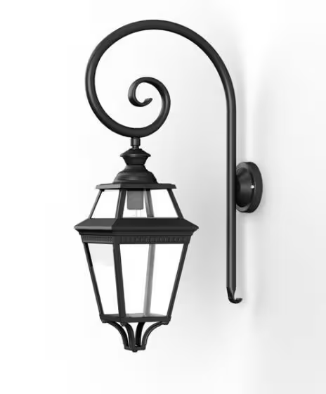 Place Des Vosges 3 Clear Glass Swan Neck Wall Bracket