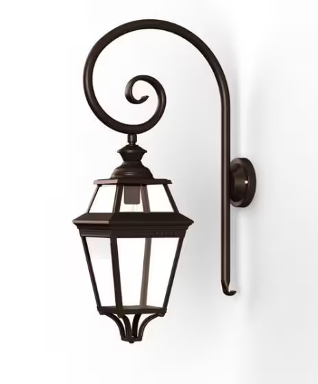 Place Des Vosges 3 Clear Glass Swan Neck Wall Bracket