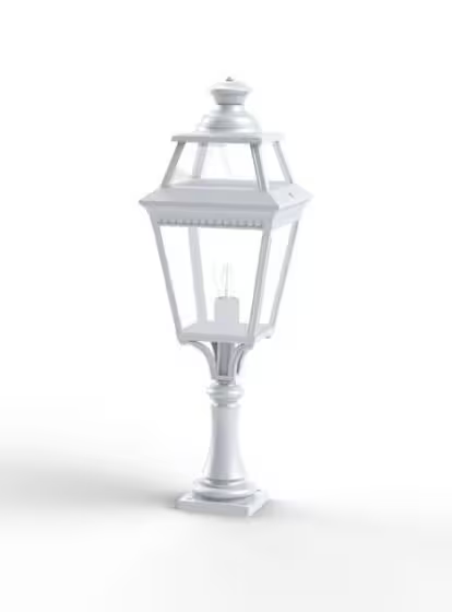 Place Des Vosges 3 Small Clear Glass Pedestal with Four-Sided Lantern