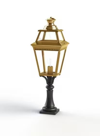 Place Des Vosges 3 Small Clear Glass Pedestal with Four-Sided Lantern