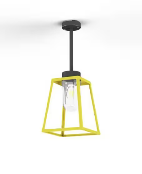 Lampiok Model 2 Small Clear Glass Lantern with minimalist lines style frame