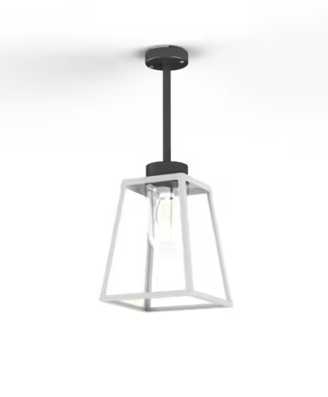 Lampiok Model 2 Small Clear Glass Lantern with minimalist lines style frame