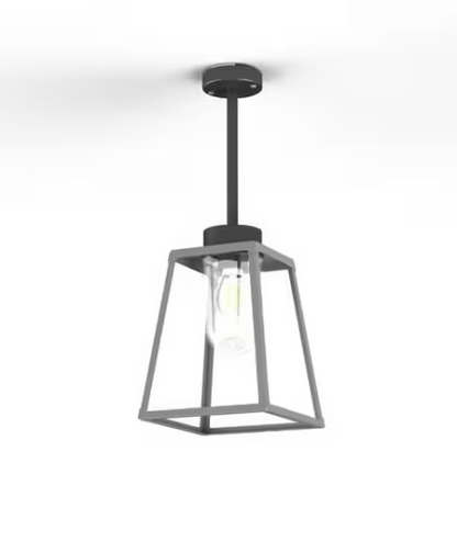 Lampiok Model 2 Small Clear Glass Lantern with minimalist lines style frame