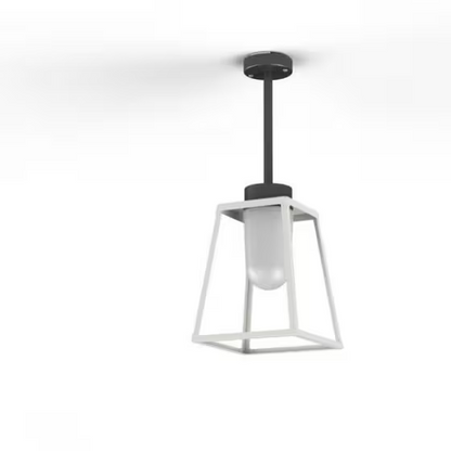 Lampiok Model 2 Small Frosted Glass Lantern with minimalist lines style frame