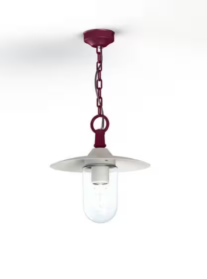 Montana Model 1 Clear Glass & White Shade Pendant with Cast Aluminium Chain