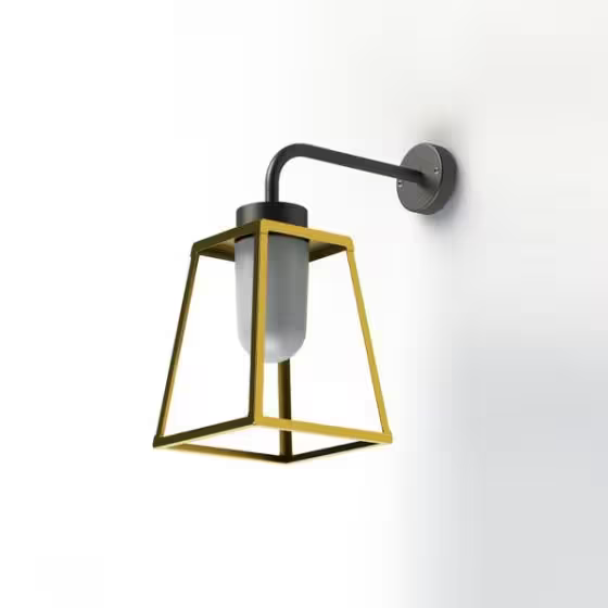 Lampiok Model 5 Wall Bracket Frosted Glass Lantern with minimalist lines style frame