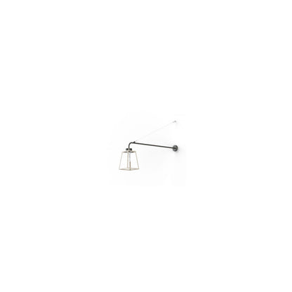 Lampiok Model 6 Extended Wall Bracket Clear Glass Lantern with minimalist lines style frame