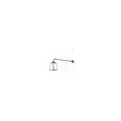 Lampiok Model 6 Extended Wall Bracket Clear Glass Lantern with minimalist lines style frame