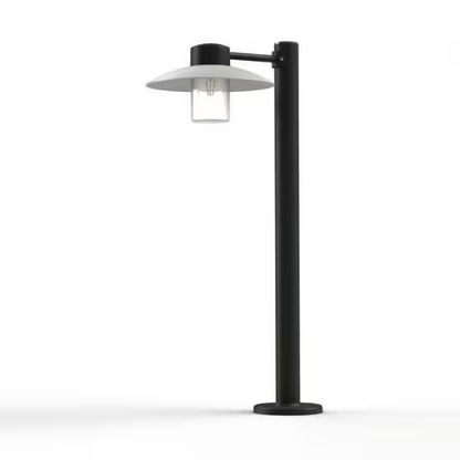 Aubanne Large Clear Glass Bollard with Opal Polycarbonate Reflector