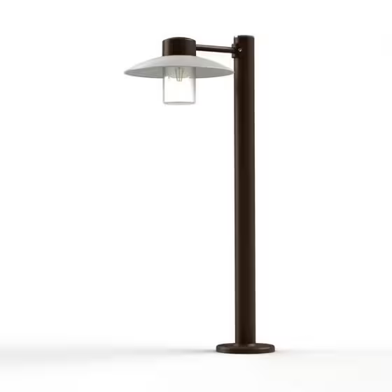 Aubanne Large Clear Glass Bollard with Opal Polycarbonate Reflector