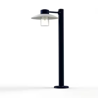 Aubanne Large Clear Glass Bollard with Opal Polycarbonate Reflector
