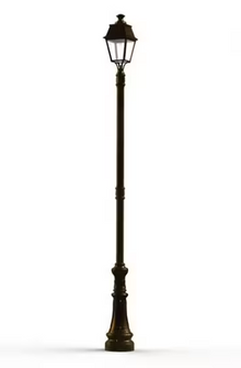 Avenue 4 Large Clear Glass E27 Street Lamp with Four-Sided Lantern