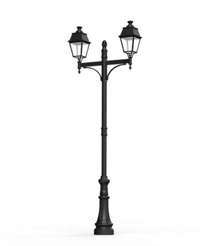 Avenue 4 Model 9 Double Arm Clear Glass E27 Street Lamp