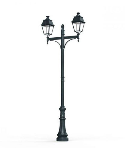Avenue 4 Model 9 Double Arm Clear Glass E27 Street Lamp