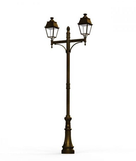 Avenue 4 Model 9 Double Arm Clear Glass E27 Street Lamp
