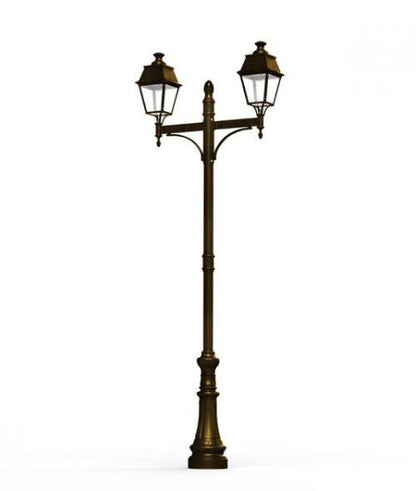 Avenue 4 Model 9 Double Arm Clear Glass E27 Street Lamp