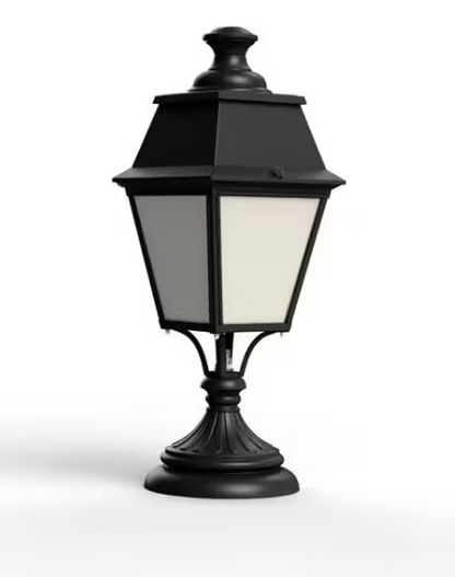Avenue 4 Model 6 Opal Glass Glass Padestal with Four-Sided Lantern