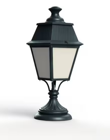 Avenue 4 Model 6 Opal Glass Glass Padestal with Four-Sided Lantern