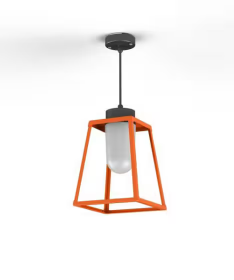 Lampiok Model 3 Medium Frosted Glass Lantern with minimalist lines style frame