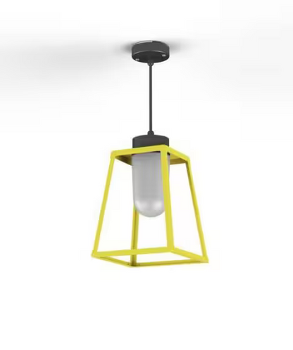 Lampiok Model 3 Medium Frosted Glass Lantern with minimalist lines style frame