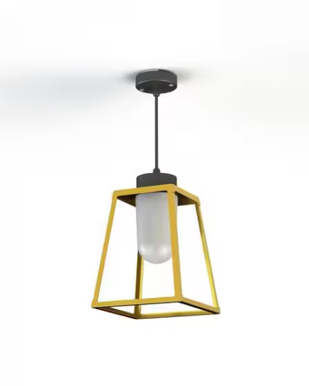Lampiok Model 3 Medium Frosted Glass Lantern with minimalist lines style frame