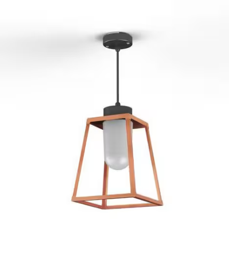 Lampiok Model 3 Medium Frosted Glass Lantern with minimalist lines style frame