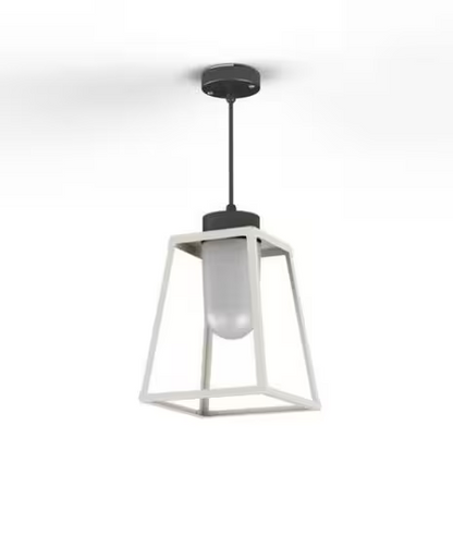 Lampiok Model 3 Medium Frosted Glass Lantern with minimalist lines style frame