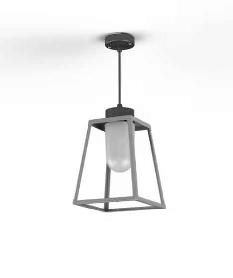 Lampiok Model 3 Medium Frosted Glass Lantern with minimalist lines style frame