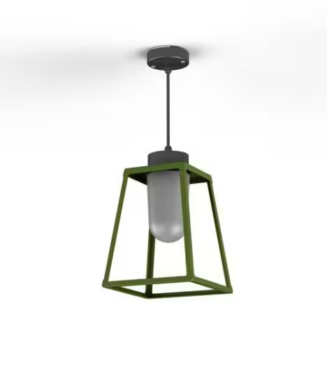 Lampiok Model 3 Medium Frosted Glass Lantern with minimalist lines style frame