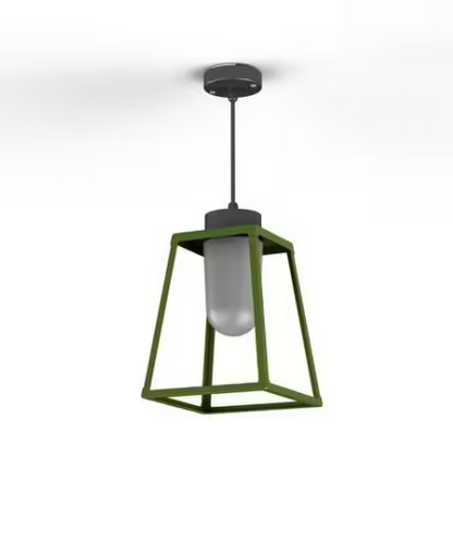 Lampiok Model 3 Medium Frosted Glass Lantern with minimalist lines style frame