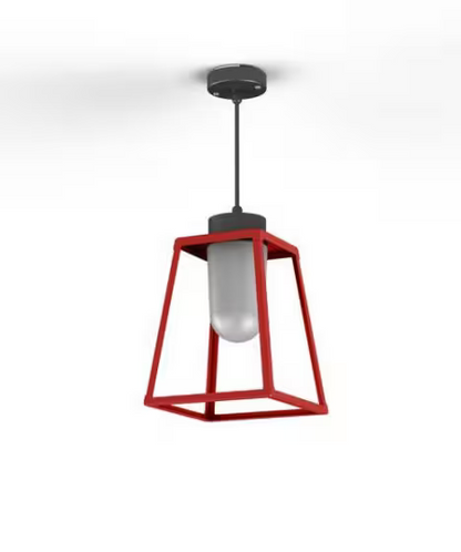 Lampiok Model 3 Medium Frosted Glass Lantern with minimalist lines style frame