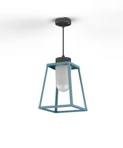 Lampiok Model 3 Medium Frosted Glass Lantern with minimalist lines style frame