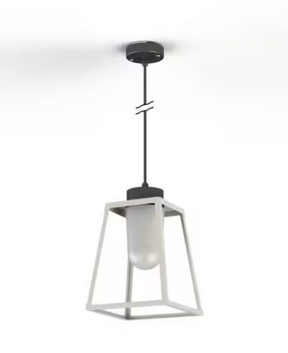 Lampiok Model 4 Large Frosted Glass Lantern with minimalist lines style frame