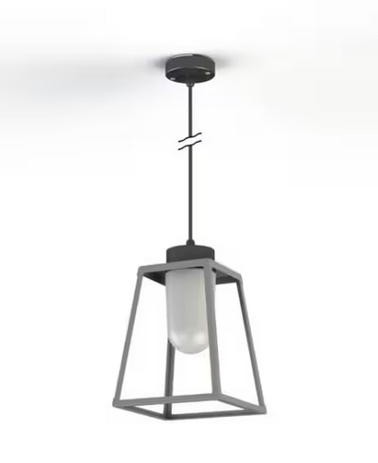 Lampiok Model 4 Large Frosted Glass Lantern with minimalist lines style frame